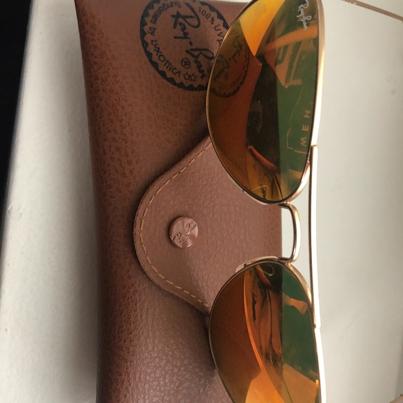 Ray-Ban Aviator Flash Lenses - Orange/Gold